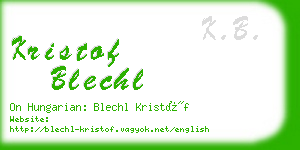 kristof blechl business card